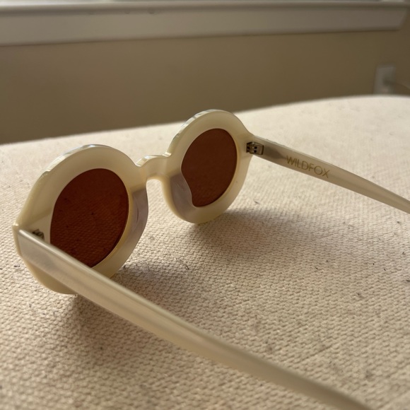 Wildfox Round Bel Air Sunglasses in Ivory and Brown